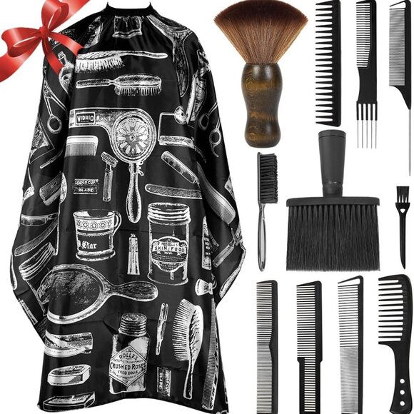Other - Hair Cutting Comb Set Carbon Fiber Barber Kit with Cape and Brushes